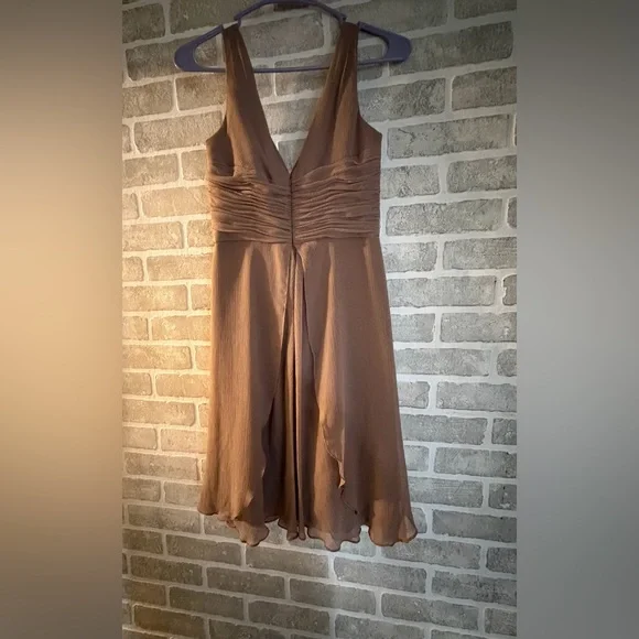 David's Bridal Tan Midi Dress - Picture 4 of 4